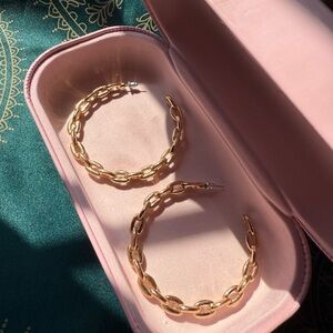 Gold Chain Hoop Earrings